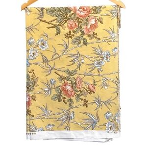 1983 Payne Fabric To A Wild Rose Chinoiserie Grandmillennial Floral Yellow